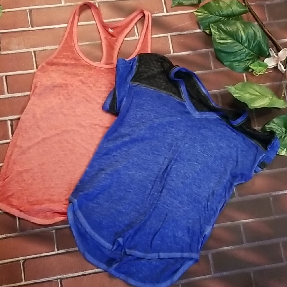 2 burnout sheer t-shirts, 1 racerback sz sm